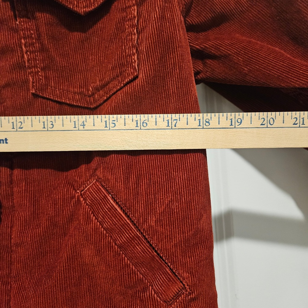 Levi's Trucker Jacket Womens M Burgundy Corduroy Sherpa Lined Orange Tab Coat - Picture 7 of 10
